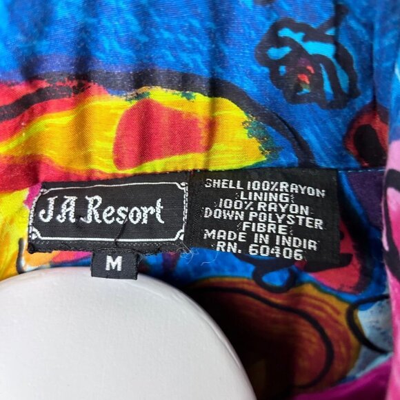 VINTAGE JA RESORT COLORFUL PUFFY SEQUIN ACCENT JACKET - M - Picture 4 of 5